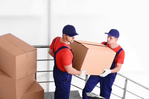 Packed boxes and furniture prepared for house removals