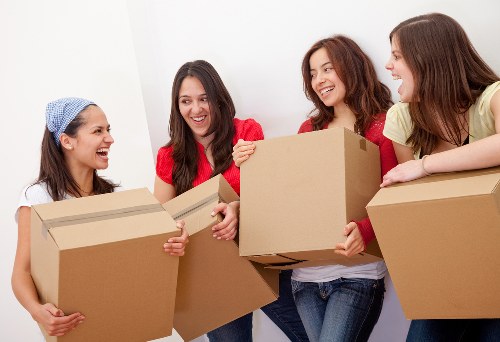 Packed boxes and home items prepared for transport